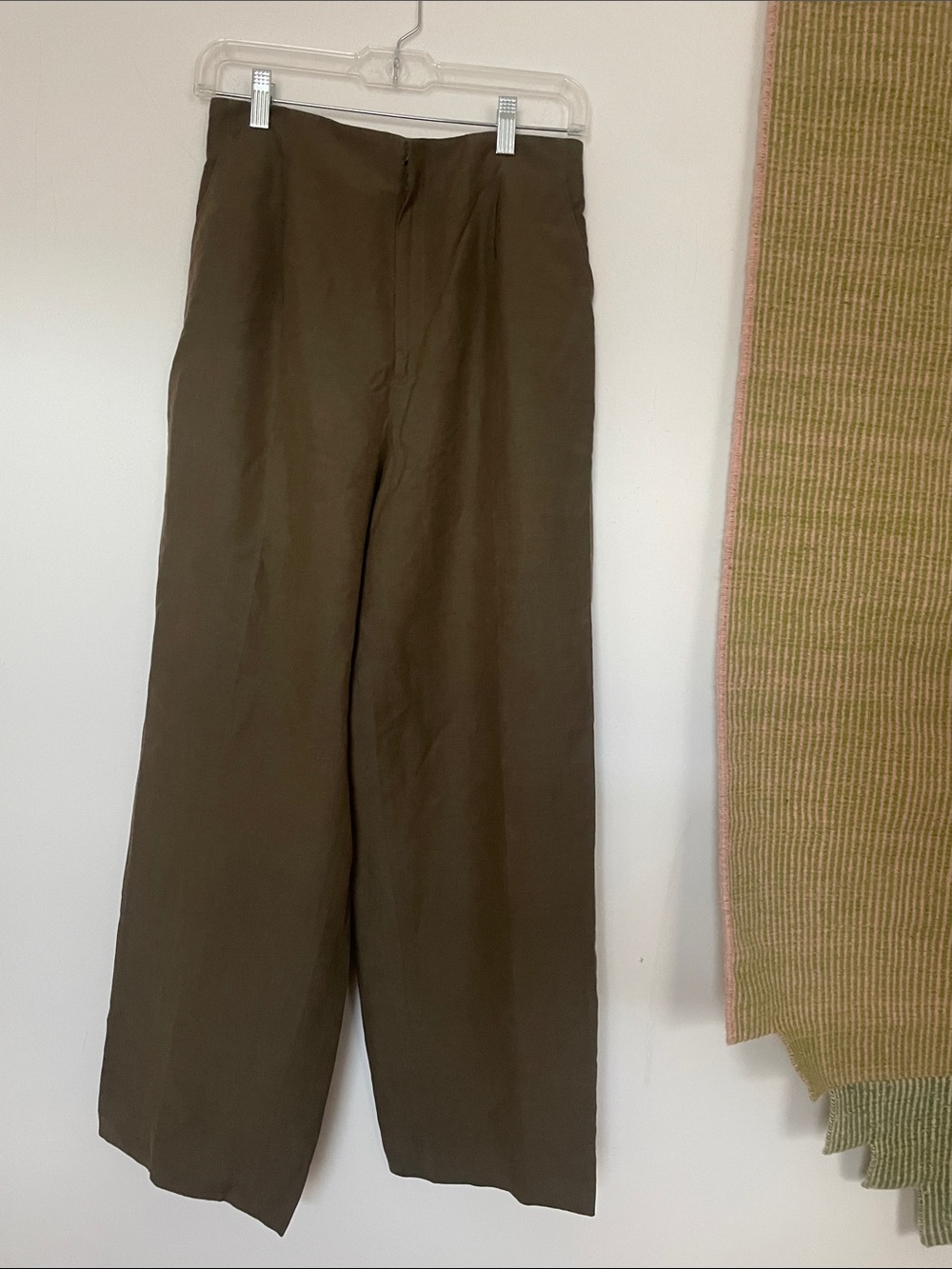 100% silk Dana Buchman Olive Green Dress Trousers